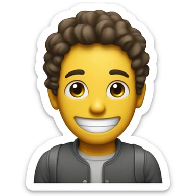 Happy Person with a sign that says “won” on it  sticker