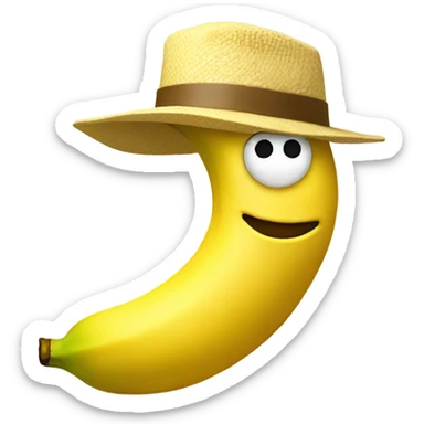 Banana with hat sticker