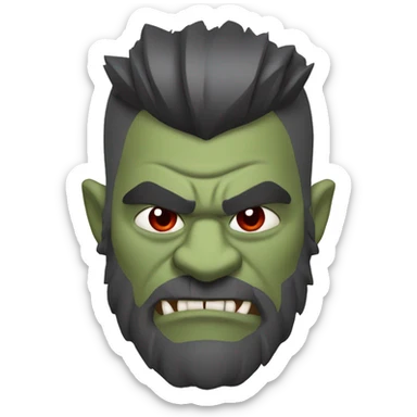 armored orc berserker with red beard & mohican sticker