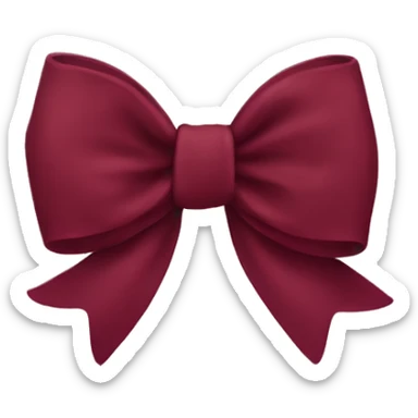 burgundy bow  sticker
