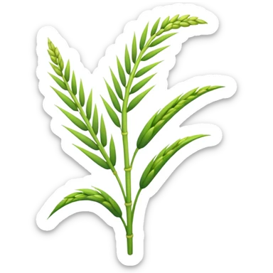 a single greenish rice stalk sticker
