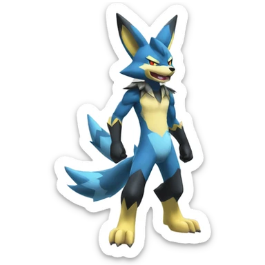 Lucario-Zeraora full body sticker