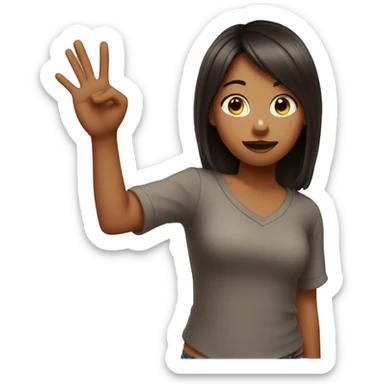 a sassy girl with hand gesture sticker