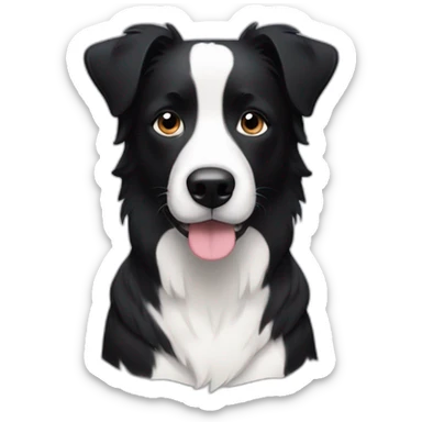 dog, short-hair, black-hair, white-chest, white-line-down-face, black-face, black-head, border-collie, mcnab sticker