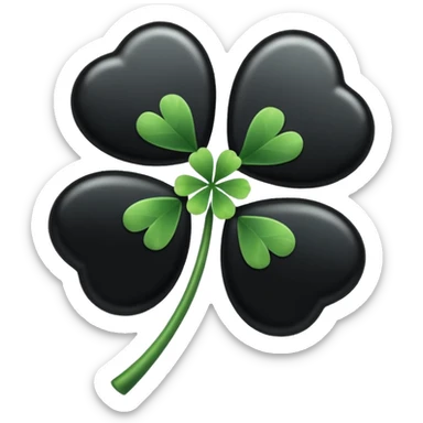 5 leaf clover all black  sticker