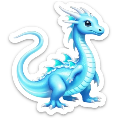 Shiny Sparkly Iridescent Bioluminescent Glowing Lumineon-Amaura-Dragonair-Fakémon-hybrid-creature (full body)  sticker