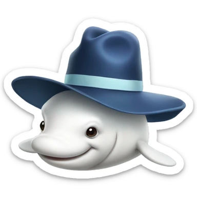 Beluga with a hat  sticker