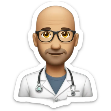 Bald 35 years therapist middleeast noglasses sticker