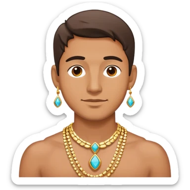 male portrait with jewelry sticker
