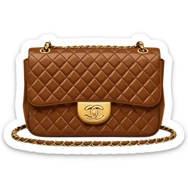 chanel brown color bag sticker