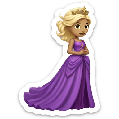 blond princess with a huge purple dress with her purple dragon sticker
