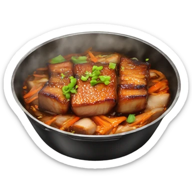 Sticky Chinese Pork Belly in wok sticker