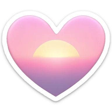 pastel pink sunset heart sticker