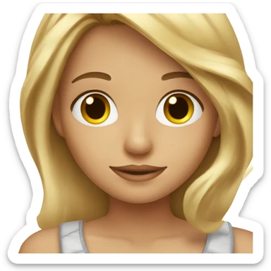A blonde girl with highlights and Hazel eyes sticker