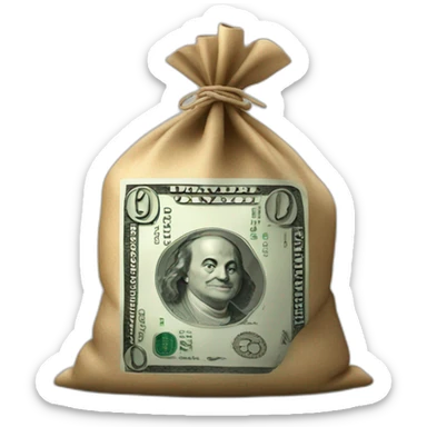 bag of money happy and full sticker