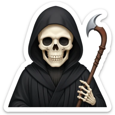 grim reaper not his face him in his black robe that cover his face  sticker