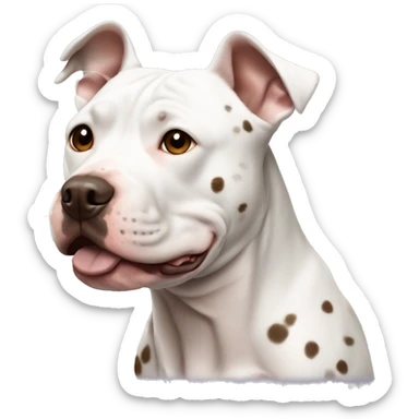 White pit bull with brown spots  sticker