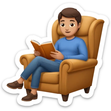 Reader in an armchair sticker