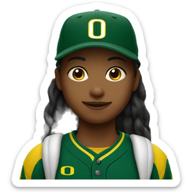 Girl with university of Oregon baseball cap sticker