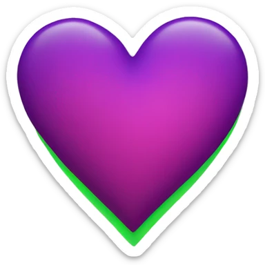 purple green magenta heart  sticker