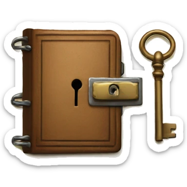 vintage diary with lock and key sticker