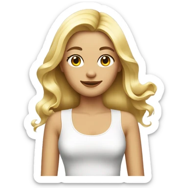 blonde girl at hairdresser sticker