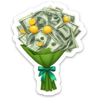 Money bouquet sticker