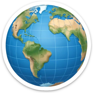 globe with blue meridians sticker