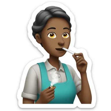 housekeeper smoking a vape sticker