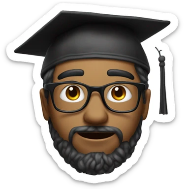 a student with glasses, a master's hat, with textbooks, studies at a third university on a budget and has never graduated from university. studies, glasses, colored hair, piercings
 sticker