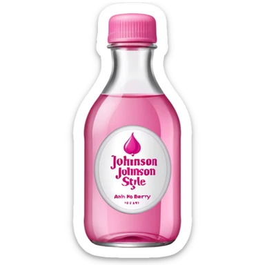 realistic Johnson and Johnson style bottle pink cap pink label clear bottle with aint no party like a berry party written on the logo with diddy logo sticker