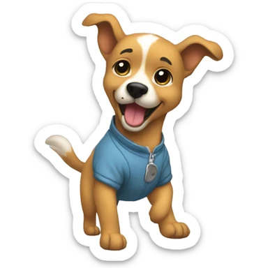 Perro bailando I want to be free sticker