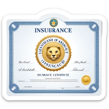insurance license certificate with official seal sticker