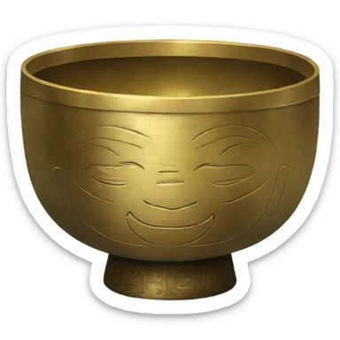 Brass Tibetan sound bowl sticker