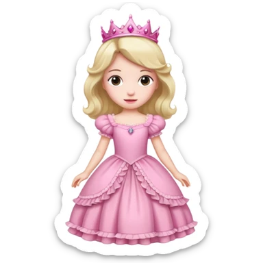 chica vestida de princesa con vestido rosa , piel blanca  sticker