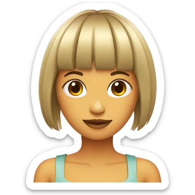 Chica con flequillo  sticker