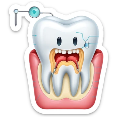 dental chart with tooth diagnosis results sticker