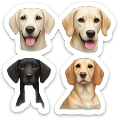 2 dogs, a white labrador and a black dachshund sticker