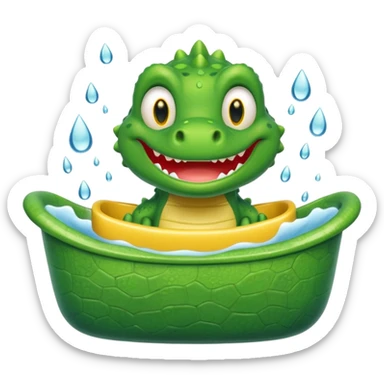 Cute crocodile is showing in the bath tub like game Where's my water sticker