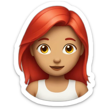 girl with red hear sticker