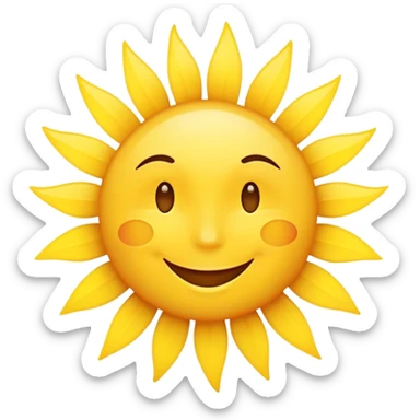 smiling face with sunshine sticker