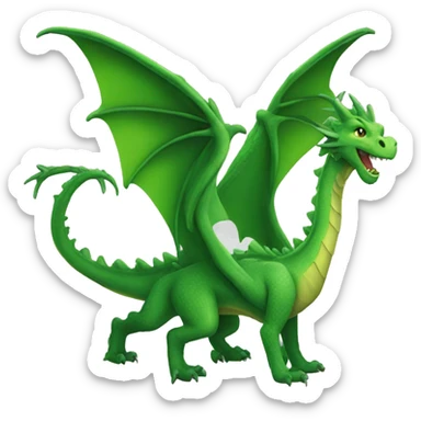 Green magic dragon sticker