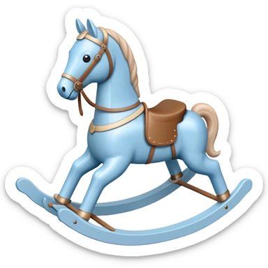 Pastel blue rocking horse toy sticker