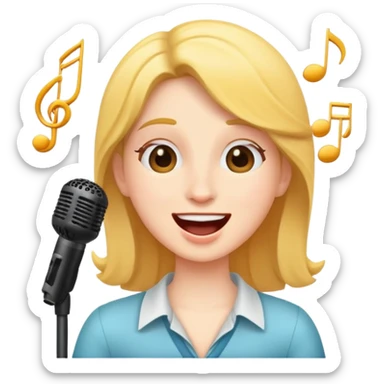 musical character singing happily sticker