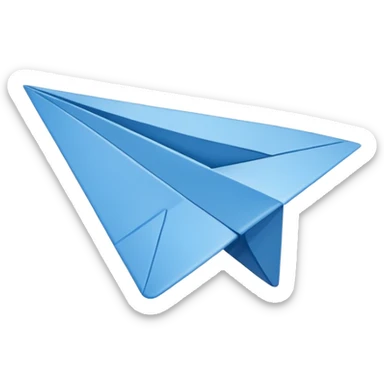 Telegram app logo with paper airplane icon sticker