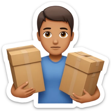cargando cajas sticker