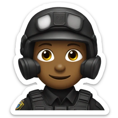 a gecko as an full equiped S.W.A.T Officer sticker