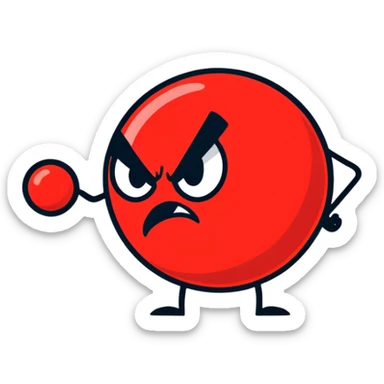 Angry red ball sticker