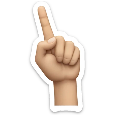 Thumb up pointing finger up middle finger up righ finger down pinky finger down  sticker