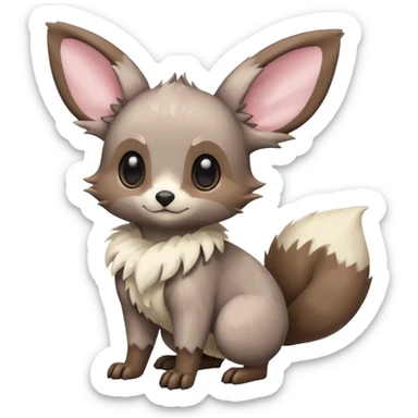Civet-Minccino-Cacomistl-Eevee-Trico-Stitch-hybrid-fusion (full body) sticker